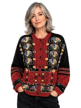 South Cotton Hand-Knitted Bolivian Cardigan Sweater